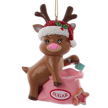 Santa's Cookie Bakery Reindeer Baker W/ Sugar Bag - No Box by Kurt Adler-1