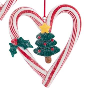 Santa's Cookie Bakery Christmas Tree Candy Cane Heart - No Box by Kurt Adler-1