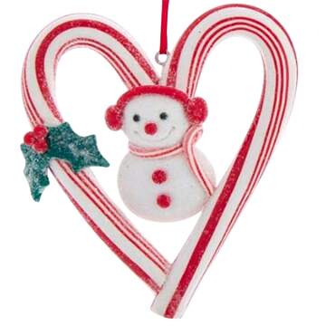 Santa's Cookie Bakery Snowman Candy Cane Heart - No Box 107b by Kurt Adler-1