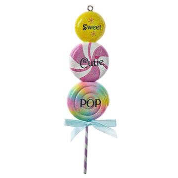 Santa's Cookie Bakery Triple Lollipop W/ Blue Bow - No Box by Kurt Adler-1