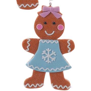 Santa's Cookie Bakery Gingerbread Girl Blue Dress - No Box by Kurt Adler-1
