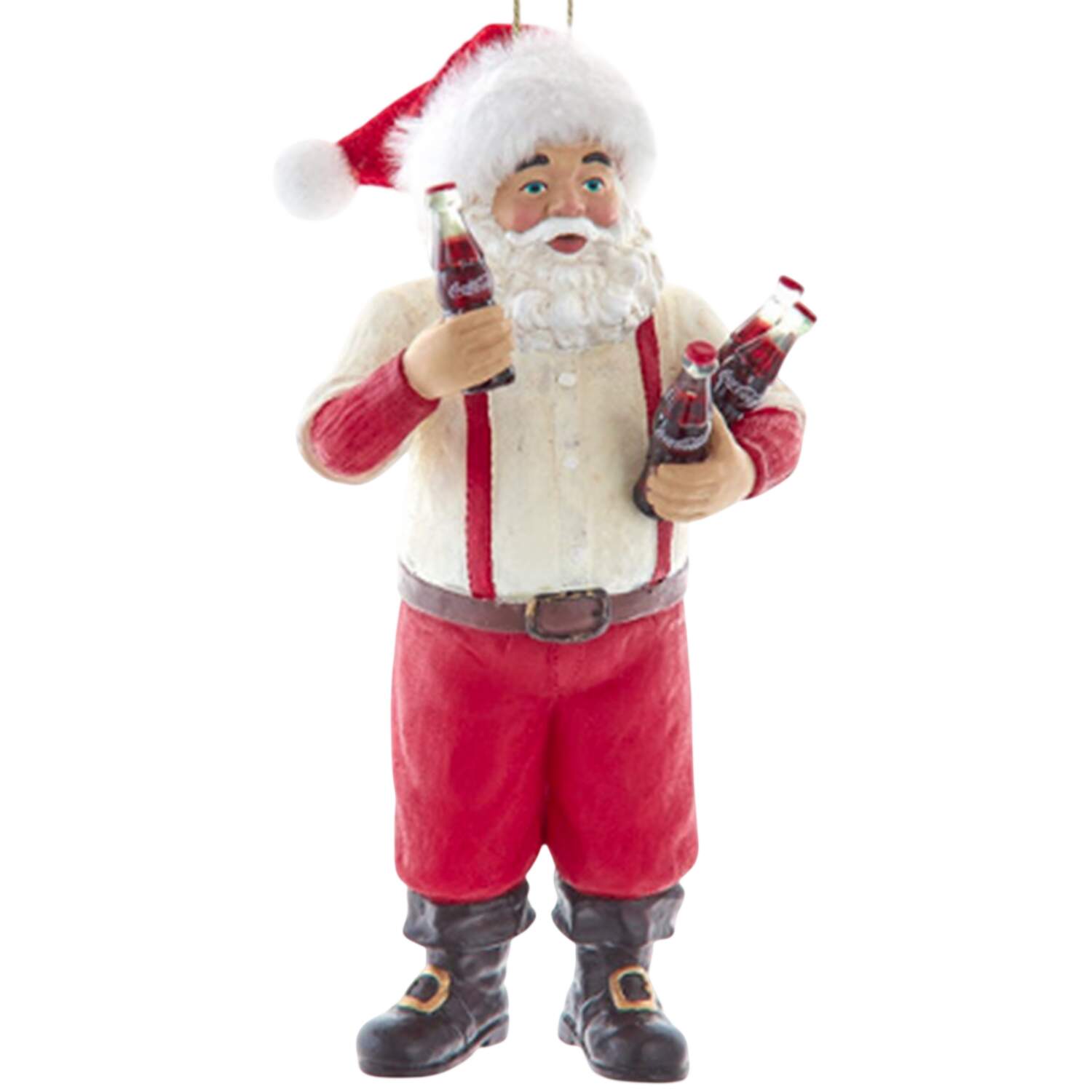Coca Cola Santa Holding Bottles - Boxed by Kurt Adler-1