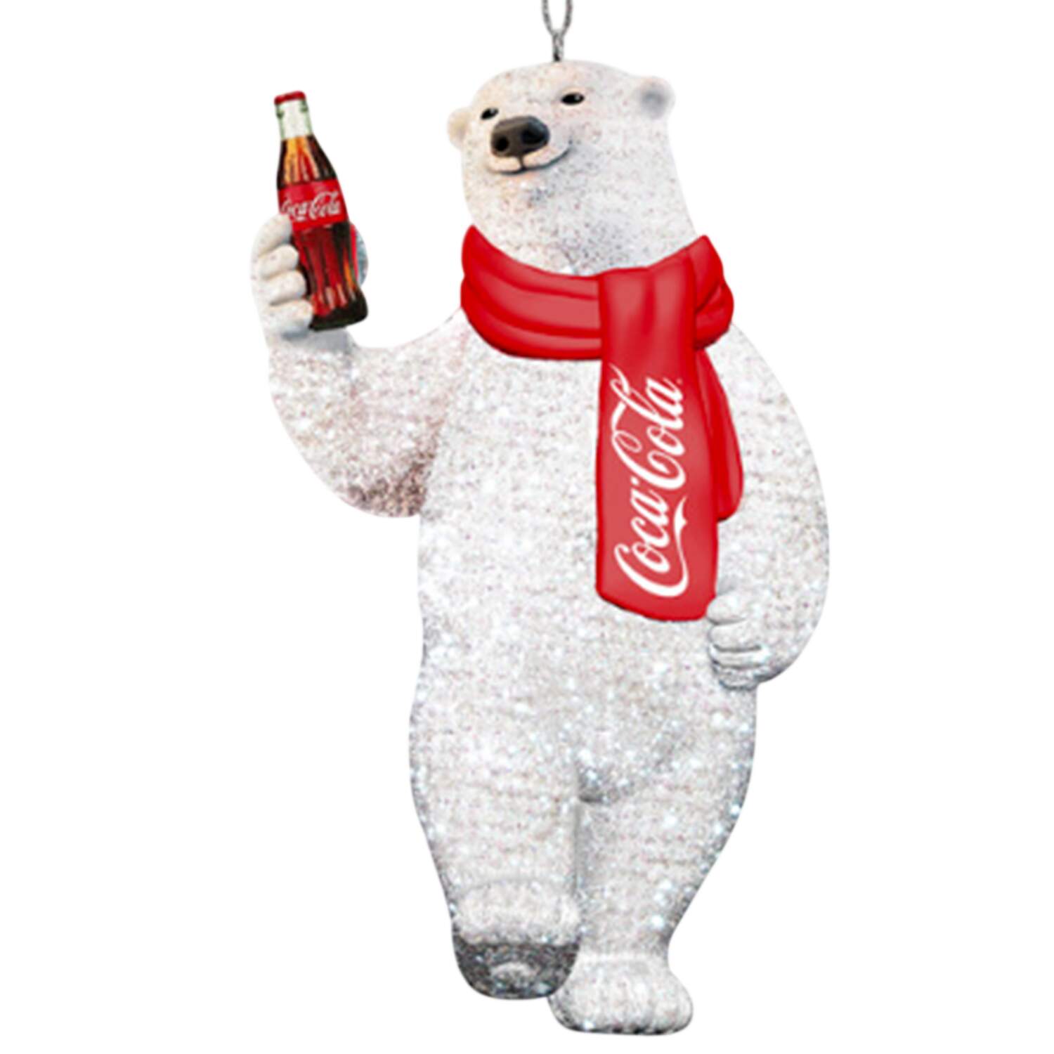 Coca Cola Beaded Bear W/Coke Bottle - Boxed by Kurt Adler-1