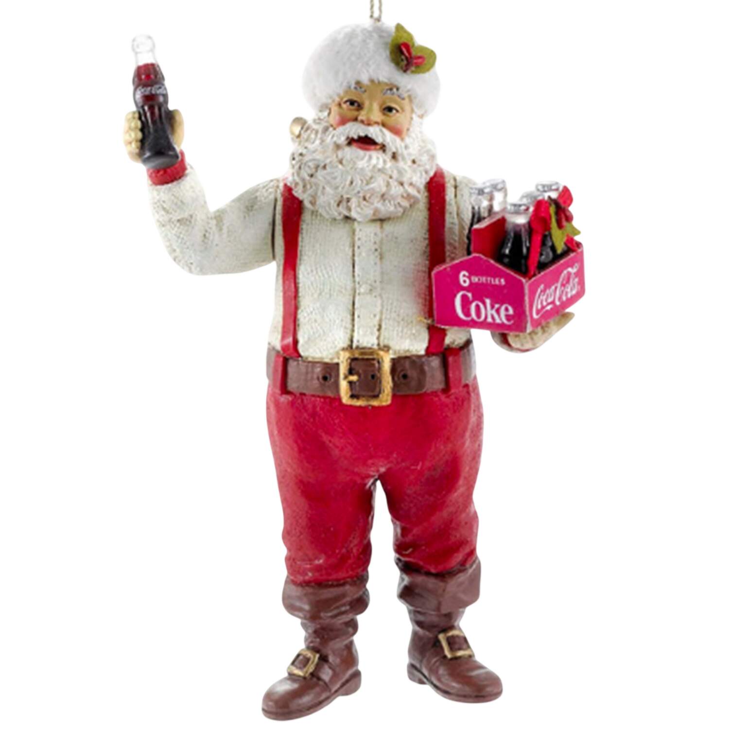Coca Cola Santa Holding A 6-Pack - Boxed by Kurt Adler-1
