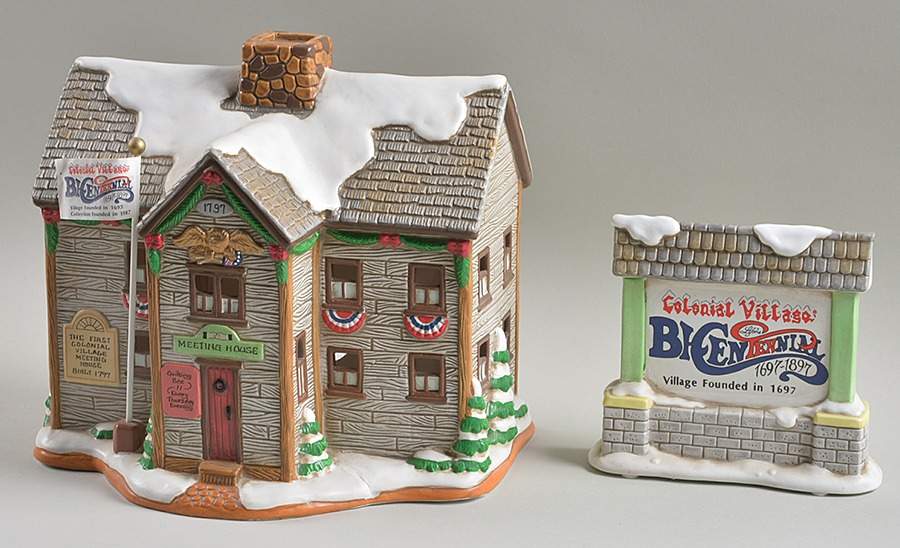 Colonial Village Meeting House-10th Anniversary-2 Piece - With Box Bx352 by Lefton-1