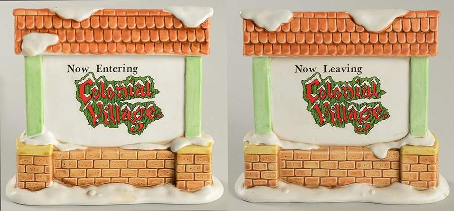 Colonial Village Welcome Sign - Boxed by Lefton-1