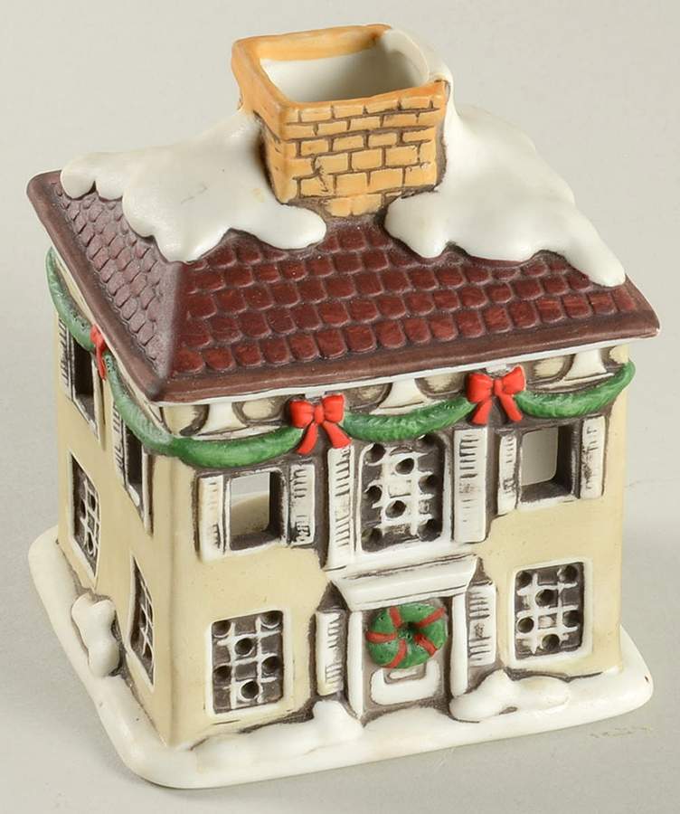 Colonial Village Christmas House-Brown Roof Votive - With Box by Lefton-1