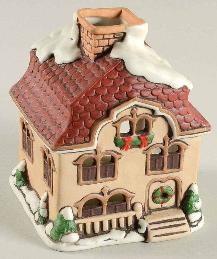Colonial Village Christmas House-Red Roof Votive - No Box by Lefton-1