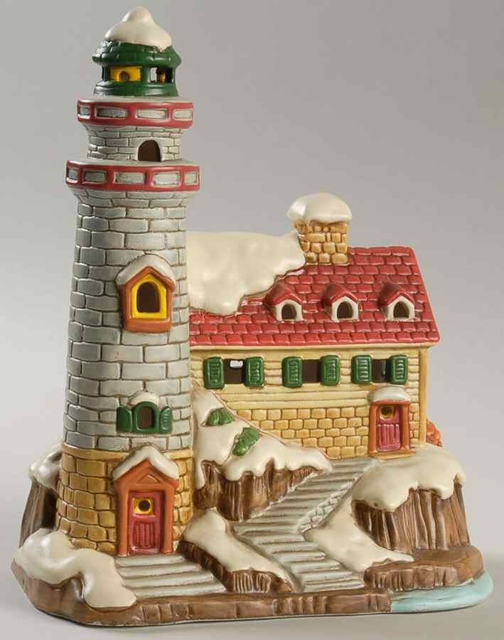 Colonial Village Gull's Nest Lighthouse - No Box by Lefton-1