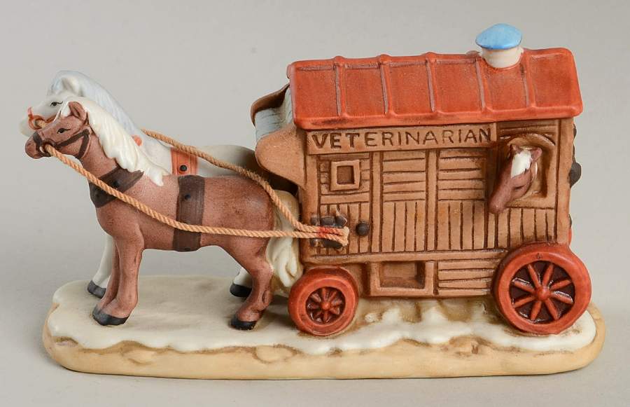 Colonial Village Doc Olsen's Veterinary Wagon - Boxed by Lefton-1
