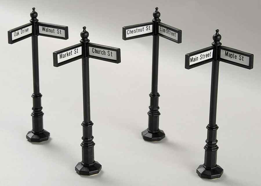 Colonial Village Street Signs-Set Of 4 - Boxed by Lefton-1