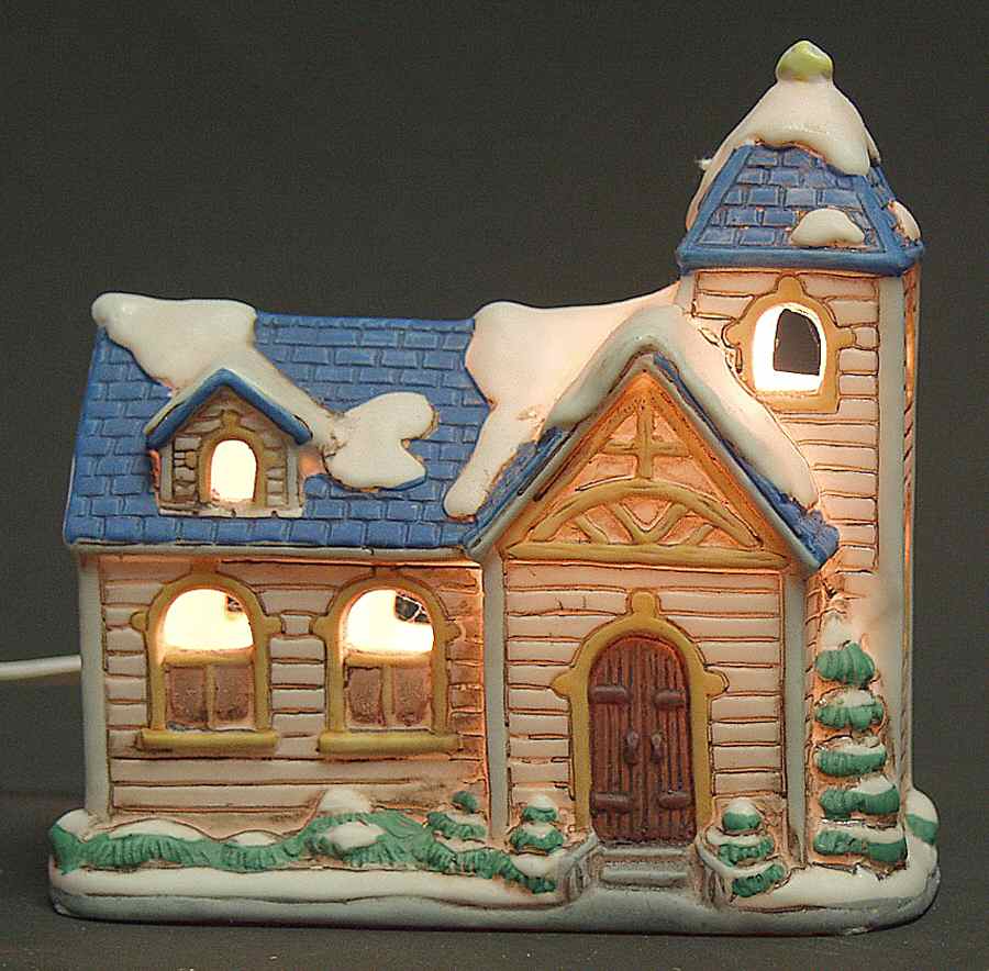 Colonial Village Lighted Church - Boxed by Lefton-1