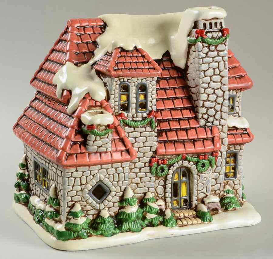 Colonial Village Stone House Cottage - Boxed by Lefton-1
