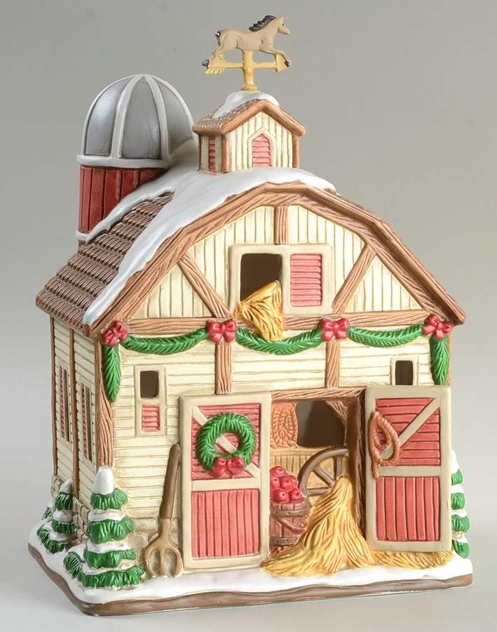 Colonial Village Barn House - Boxed by Lefton-1