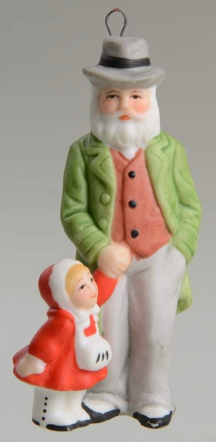 Colonial Village Eberhardts-Grandpa&Child Ornament - No Box by Lefton-1