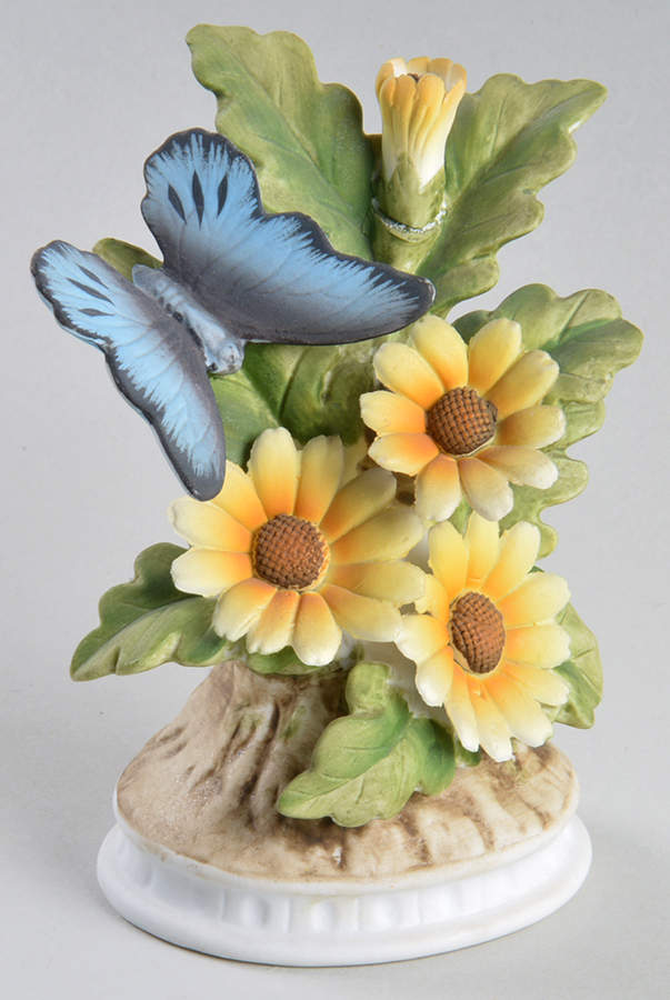 Lefton Figurines Butterfly On Flowers-Blue - No Box by Lefton-1