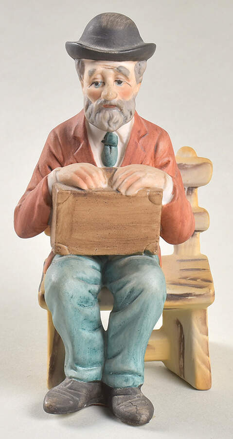 Lefton Figurines Old Man On Bench - No Box by Lefton-1