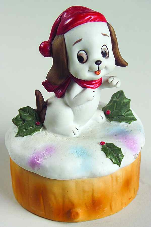 Lefton Figurines Puppy-Covered Box - Boxed by Lefton-1