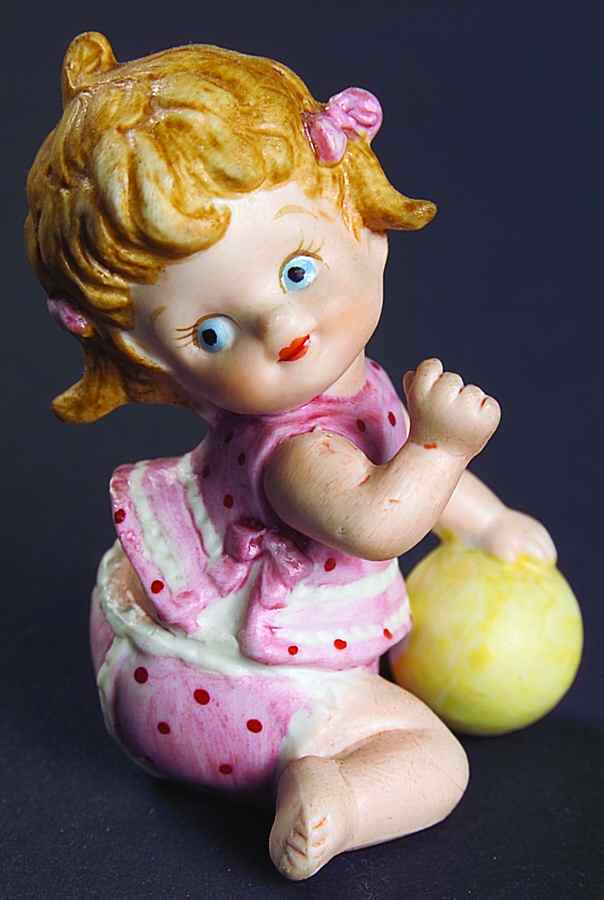 Lefton Figurines Baby Girl W/ Ball - Boxed by Lefton-1