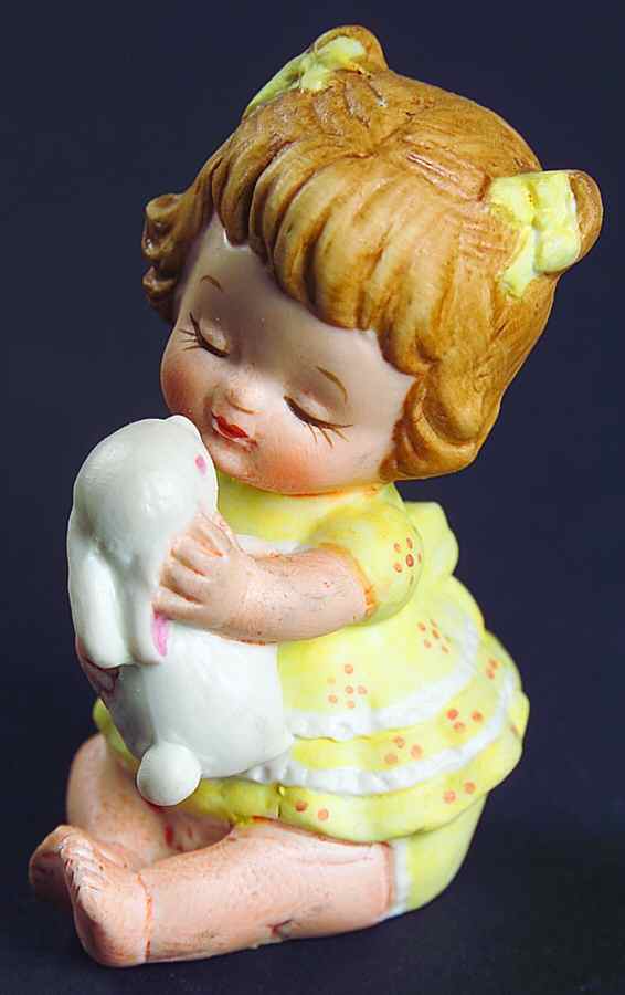Lefton Figurines Baby Girl W/ Bunny - Boxed by Lefton-1