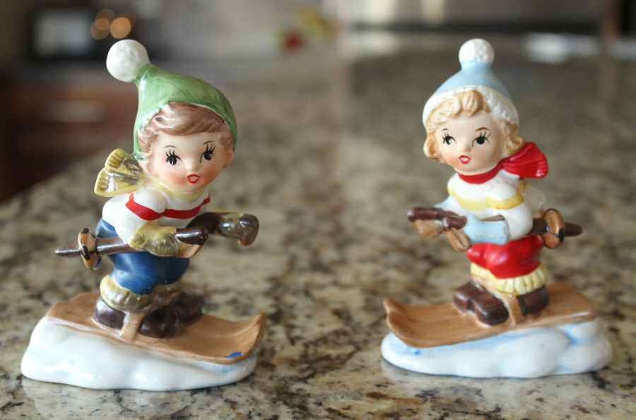 Lefton Figurines Boy & Girl Skiers - No Box by Lefton-1