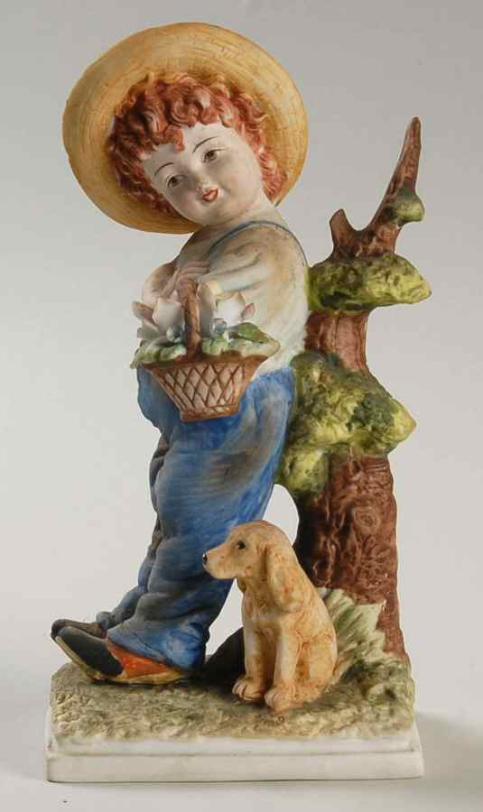 Lefton Figurines Boy Leaning On Tree - No Box by Lefton-1