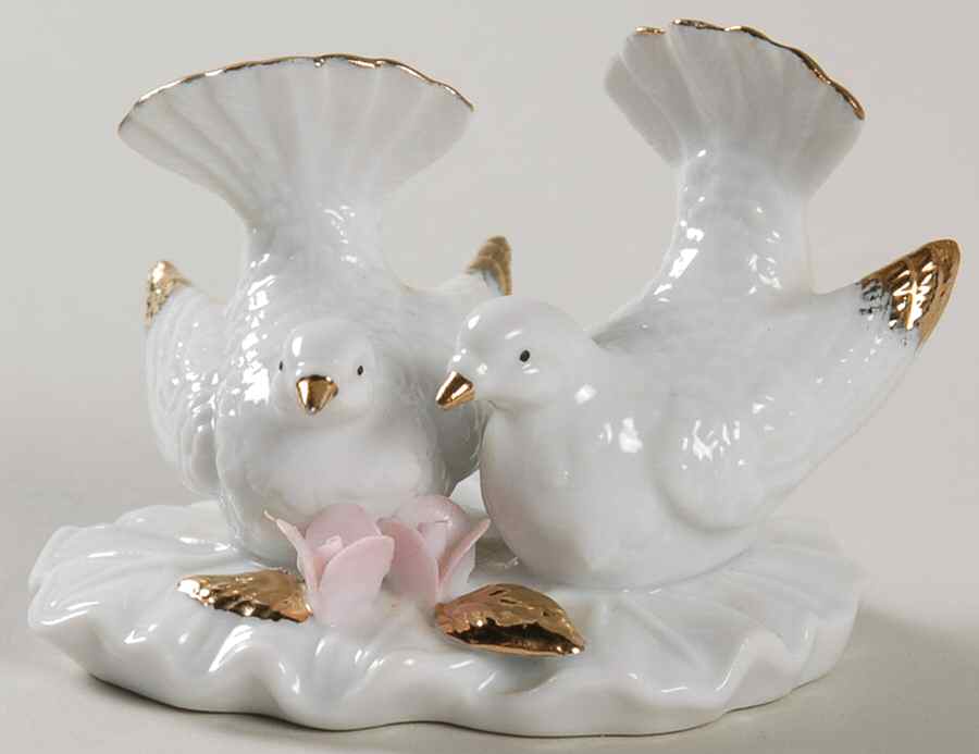 Lefton Figurines Two Doves White With Gold - No Box by Lefton-1