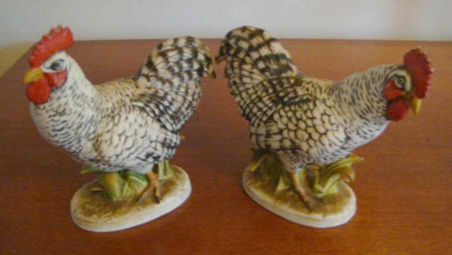 Lefton Figurines Plymouth Rock Rooster Set - No Box by Lefton-1