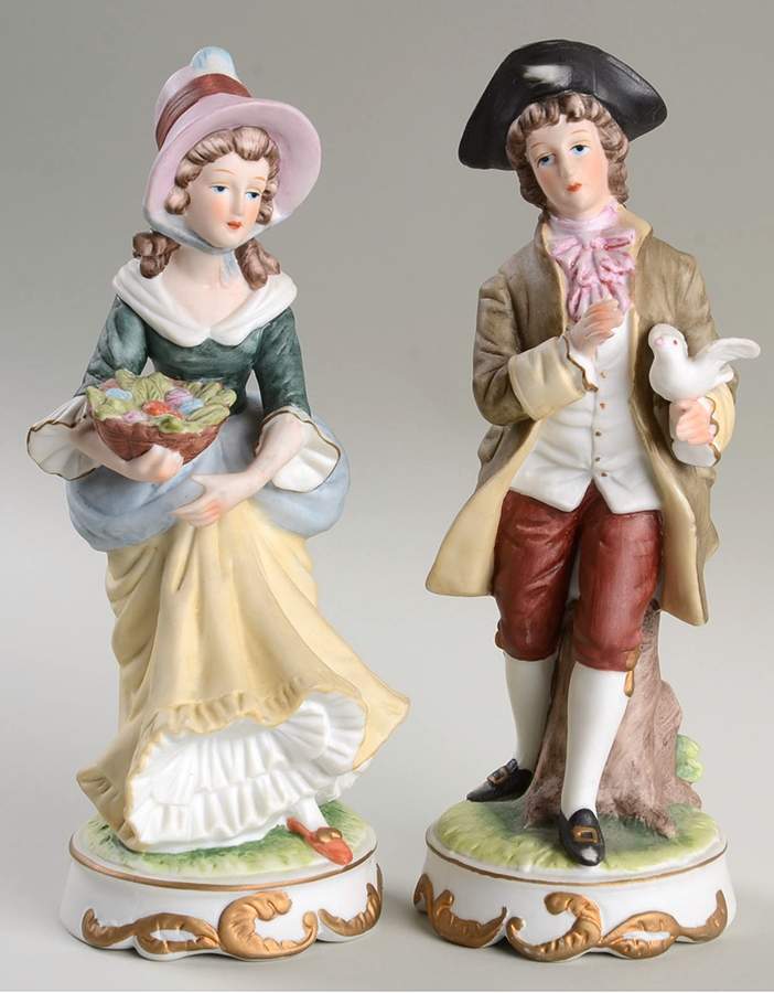 Lefton Figurines Man And Woman-Pair - With Box Bx380 by Lefton-1