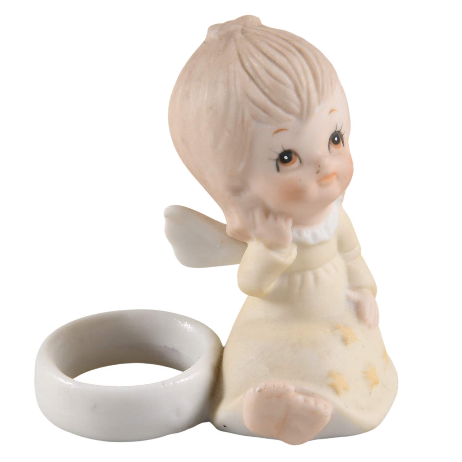 Christopher Collection Figurines and Giftware Angel Yellow Dress - Candle Hugger - No Box by Lefton-1