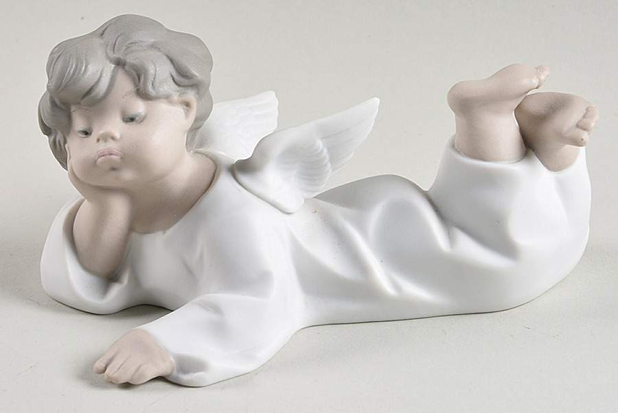 Little Angels in White Angel Reclining - Boxed by Lladro-1
