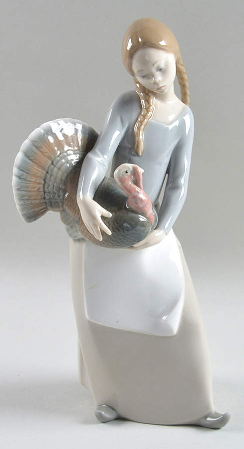 Children with Animals Little Girl With Turkey - No Box by Lladro-1
