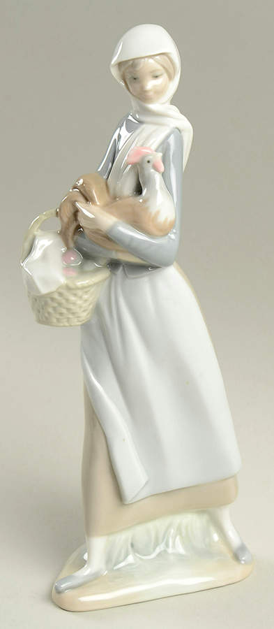 Women with Baskets Girl W/Cockerel - Boxed by Lladro-1