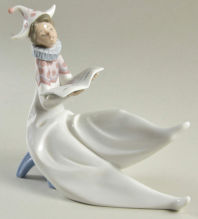 Commedia Dell'Arte Young Jester Singer - Boxed by Lladro-1