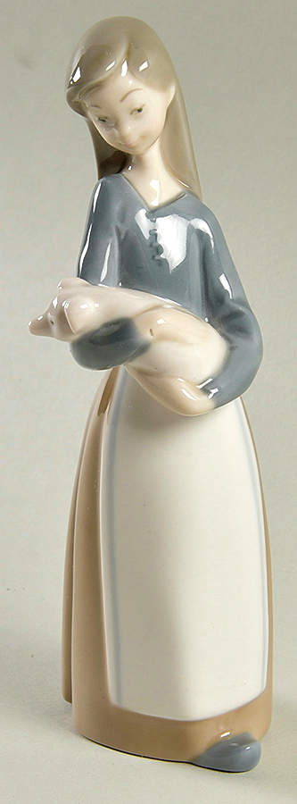 Children with Animals Girl With Pig - Boxed by Lladro-1