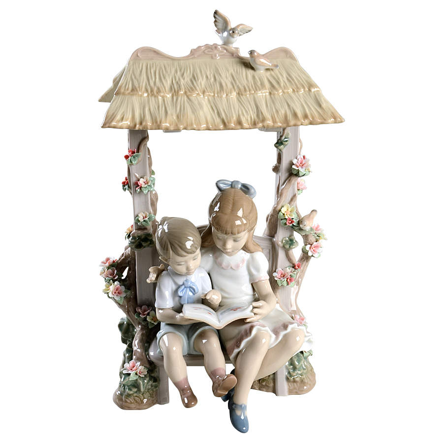 School Students A Reading Lesson - No Box by Lladro-1