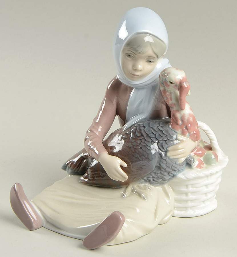 Children with Animals Girl With Turkey - No Box by Lladro-1