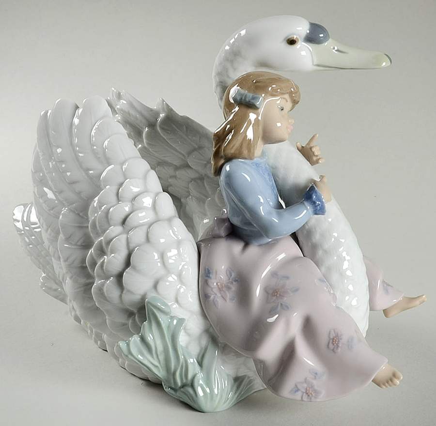 Children with Animals Swan Song - Boxed by Lladro-1