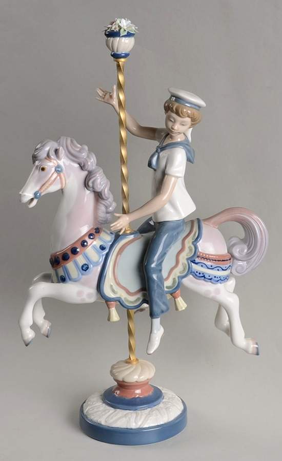 Carousel Boy On Carousel Horse - No Box by Lladro-1