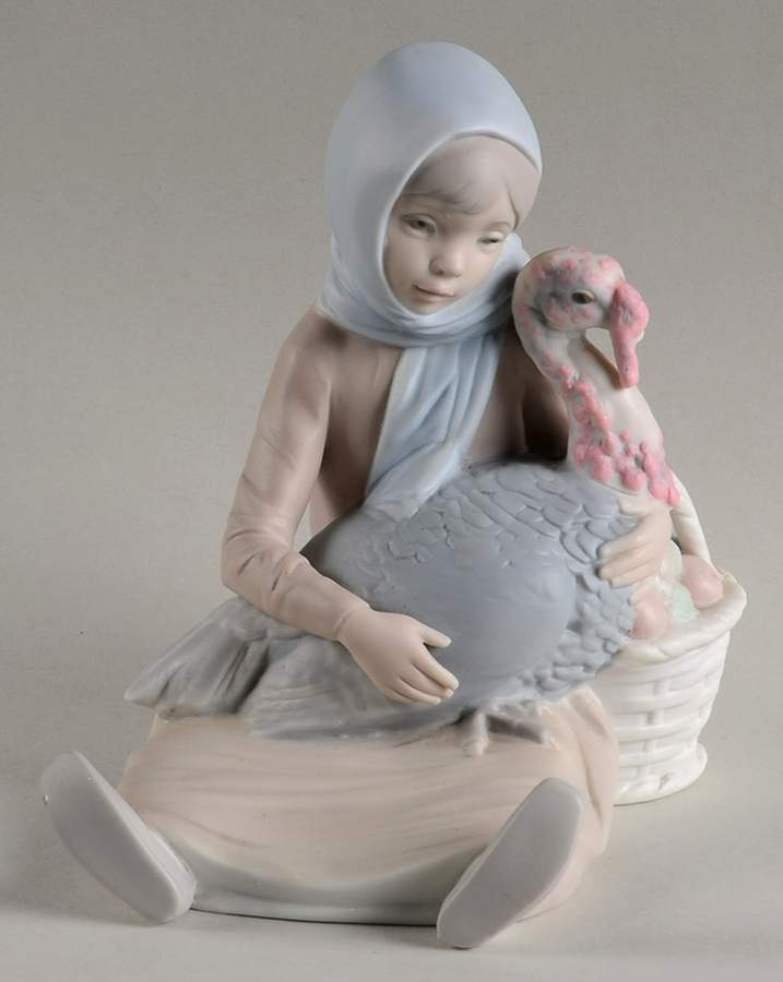 Children with Animals Girl With Turkey - No Box by Lladro-1