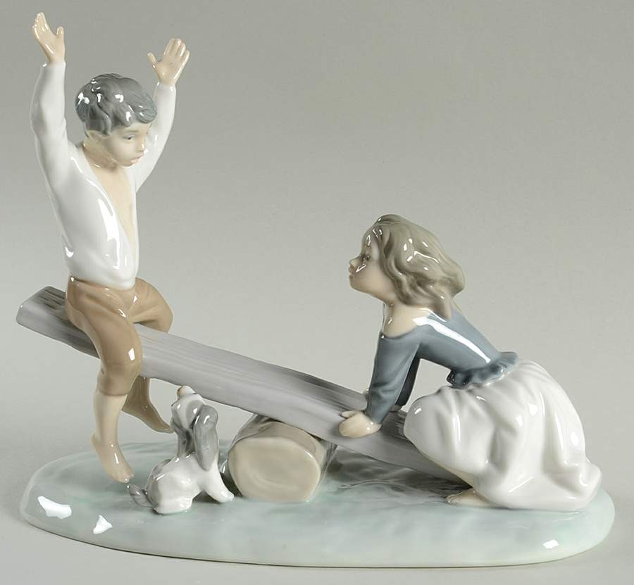 Children Playing See-Saw - Boxed by Lladro-1