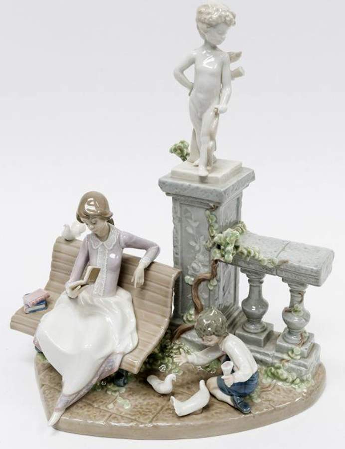 Women and Children Studying In The Park - Boxed by Lladro-1
