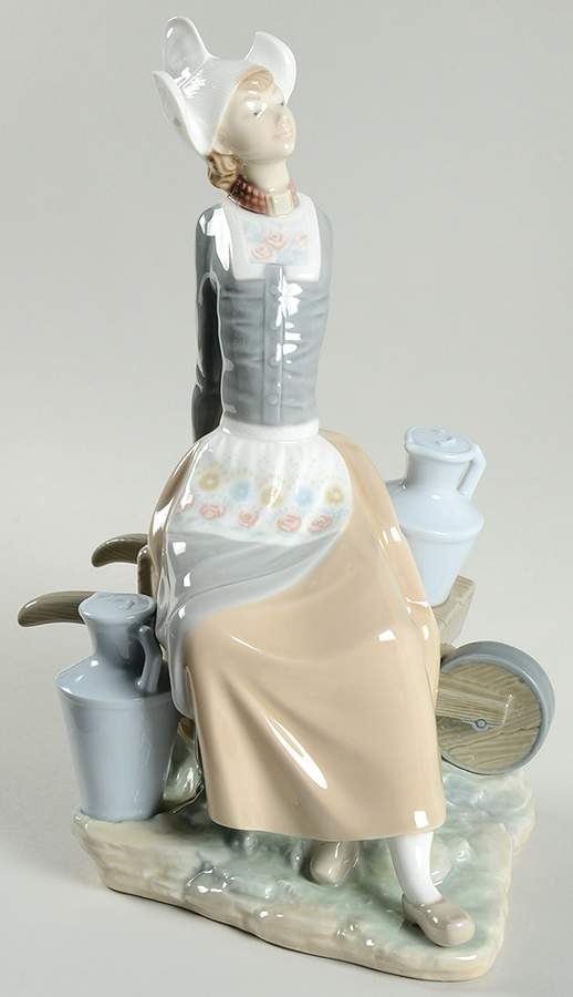 Women Working Milkmaid W/Wheelbarrow - Boxed by Lladro-1