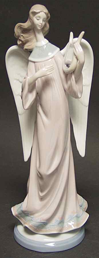 Lladro Candlesticks-Holders Angel With Lyre - Boxed by Lladro-1