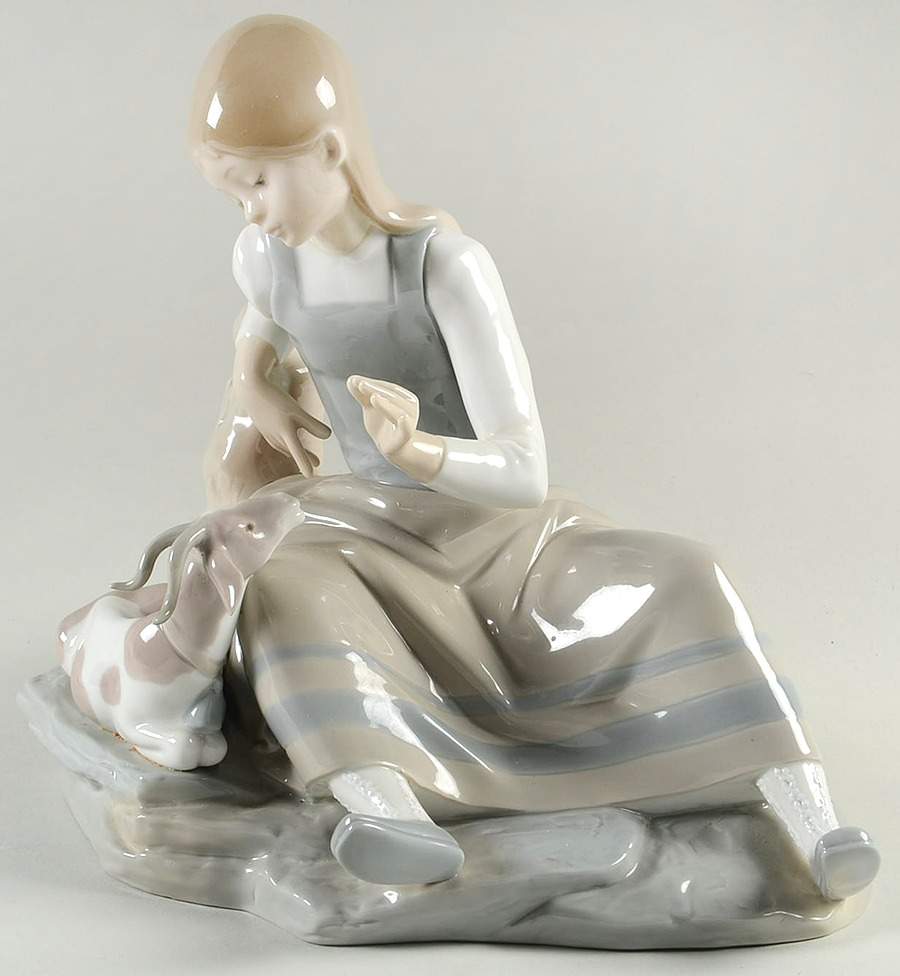 Children with Animals Girl With Goat - No Box by Lladro-1