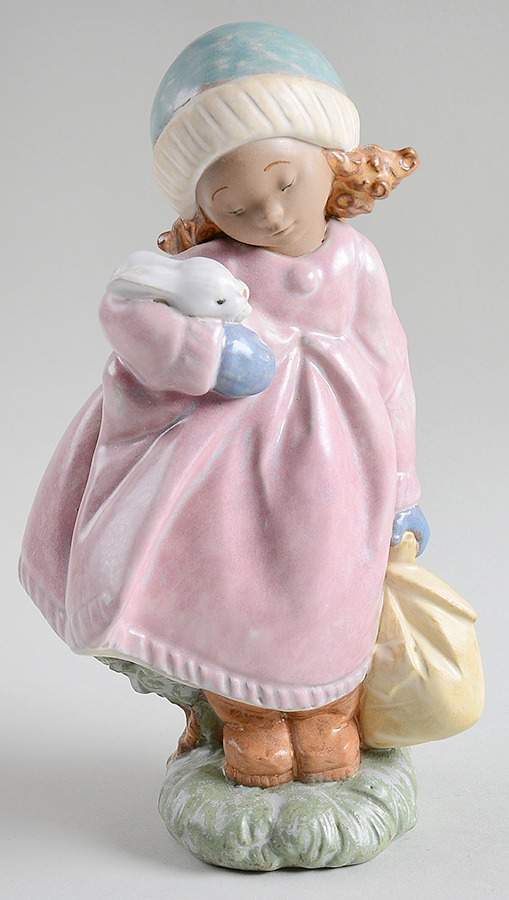 Children with Animals Snuggle Bunny - With Box Bx314 by Lladro-1