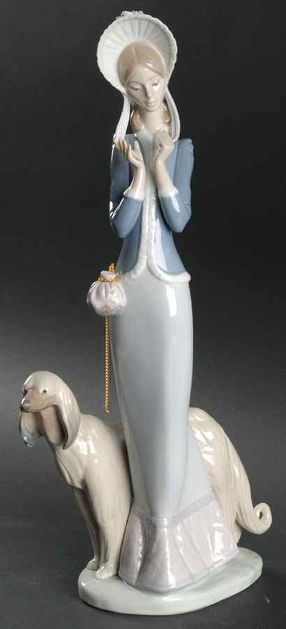 Women with Dogs Stepping Out - No Box by Lladro-1