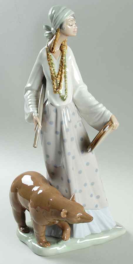 European Gypsy Woman With Bear - Boxed by Lladro-1