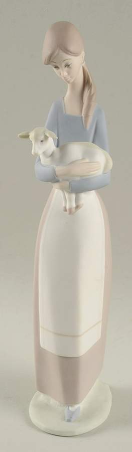 Children with Animals Girl With Lamb - No Box by Lladro-1
