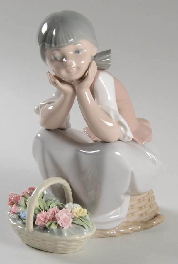 Children with Flowers Pondering - Boxed by Lladro-1